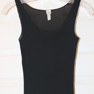 La Perla Black Pleated Accordion Tank Top Shell Vintage Size IT44